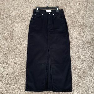 Zara black long denim skirt XS